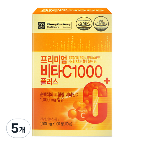종근당건강 프리미엄 비타C 1000플러스, 100정, 5개