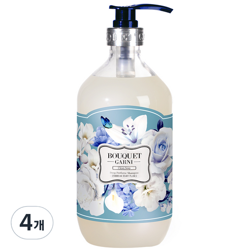 부케가르니 딥퍼퓸 샴푸 클린솝, 1000ml, 4개