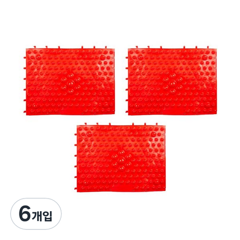 에이비엠코리아 조립식 발지압매트, 6개, 레드
