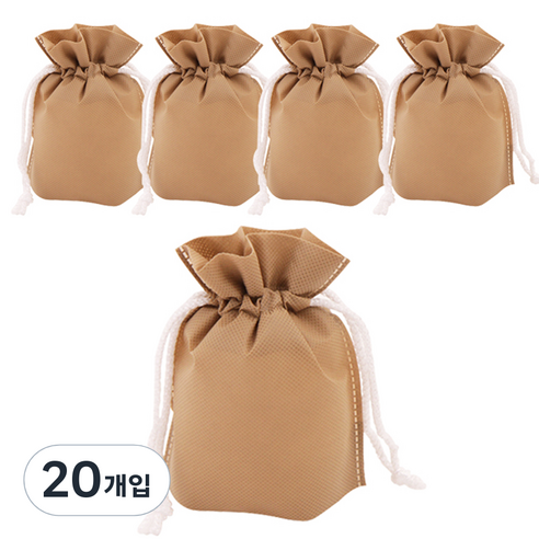 봄91 SYP 베이지 부직포 스탠드 복주머니 15 x 18 cm, 혼합 색상, 20개입