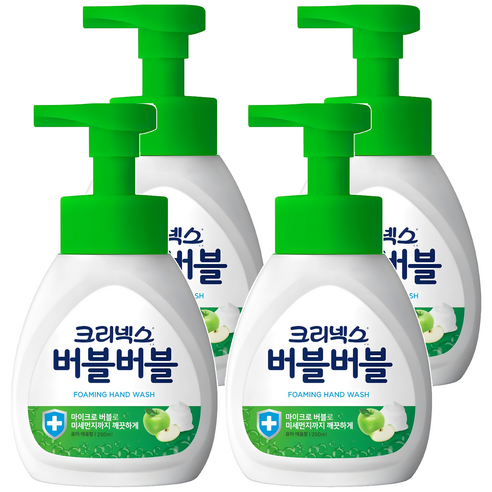 크리넥스 버블버블 핸드워시 퓨어애플, 4개, 250ml