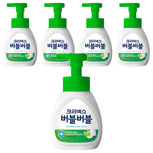 크리넥스 버블버블 핸드워시 퓨어애플, 5개, 250ml