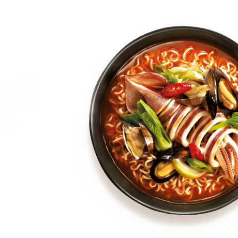 3분 만에 완성되는 얼큰한 짬뽕, 오징어짬뽕 컵라면!