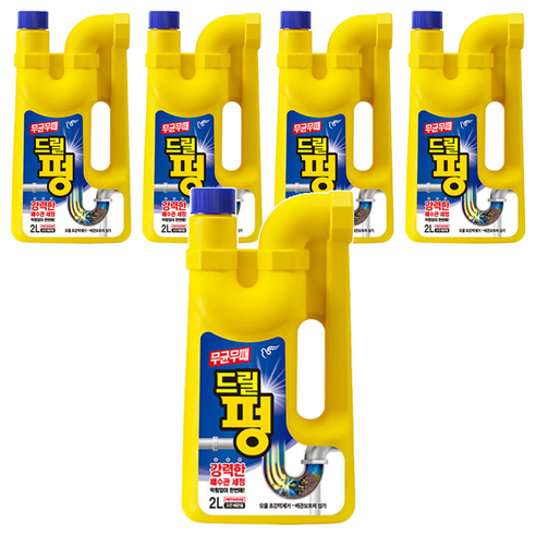 무균무때 파워 드릴펑 배수구세정제, 2L, 5개