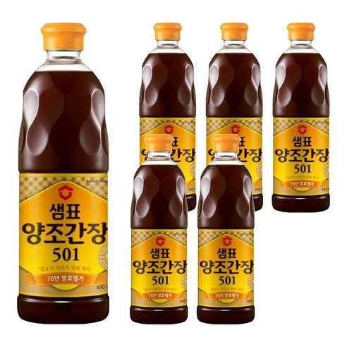 샘표 양조간장 501, 860ml, 6개