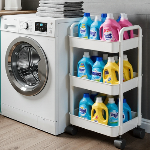 리네프 이동식 틈새 트롤리, 화이트, 3단