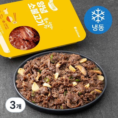 요리락 양념 소불고기 (냉동), 3개, 400g
