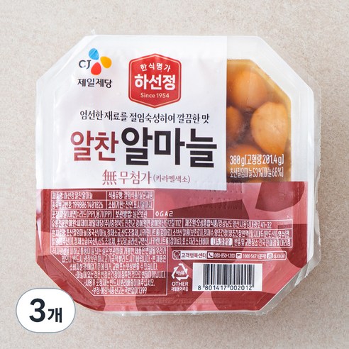 하선정 간장숙성 알찬 알마늘, 380g, 3개
