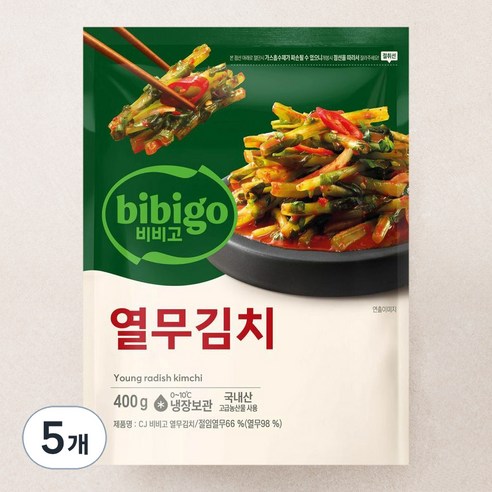 비비고 열무김치, 400g, 5개