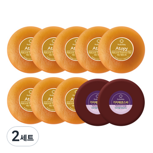 프로버블리 아토에센스바 8p + 가지비누 2p, 110g, 2세트