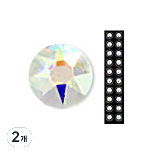와사비네코 미미츠보 쥬얼리 귀지압패치 M 3.0mm 20p, 크리스탈오로라, 2개