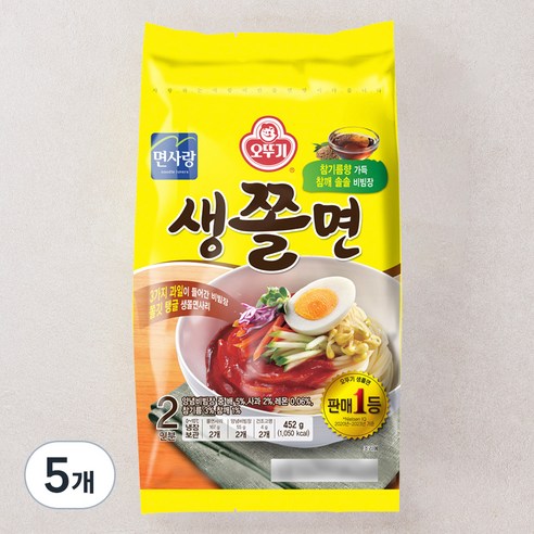 오뚜기 생쫄면 2인분, 452g, 5개