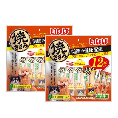 이나바 강아지 야끼사사미 12개입, 관절건강케어용 (QDS-38), 25g, 24개