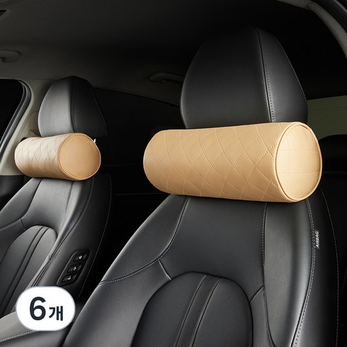 메이튼 차량용 프리미엄 목쿠션, 새들브라운, 6개