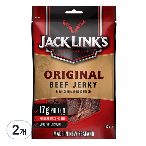 잭링크스 비프 져키 오리지널 육포, 50g, 2개
