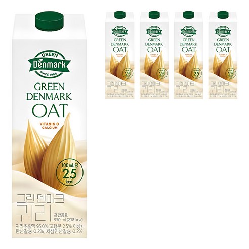 덴마크 그린덴마크 귀리, 950ml, 5개