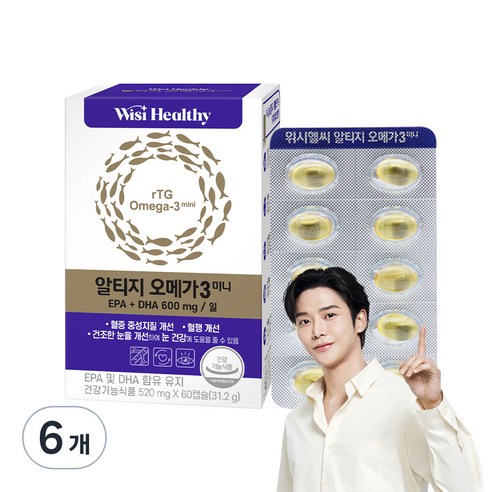위시헬씨 알티지 오메가3 미니, 60정, 31.2g, 6개