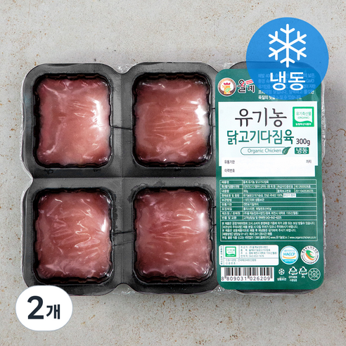 올계 유기농인증 닭 다짐육 (냉동), 300g, 2개