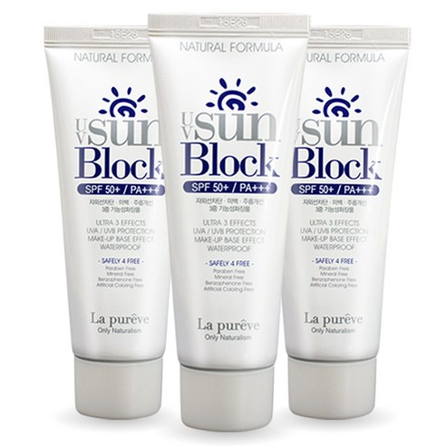 라퓨레브 유브이 선크림 SPF 50+ PA+++, 50ml, 3개입