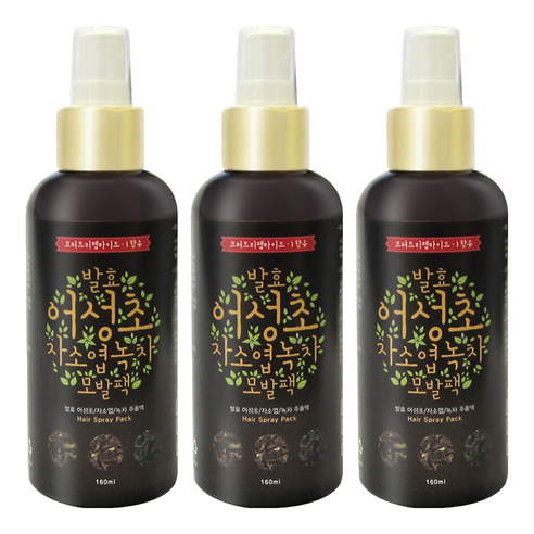 갑당약초 어성초 자소엽 녹차 모발 스프레이 팩, 160ml, 3개