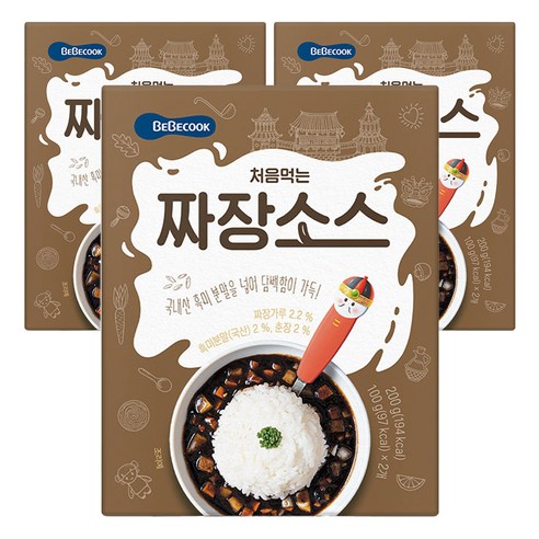 베베쿡 처음먹는 덮밥 소스, 짜장, 200g, 3개