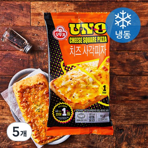 오뚜기 UNO 치즈 사각피자 (냉동), 91g, 1개입, 5개