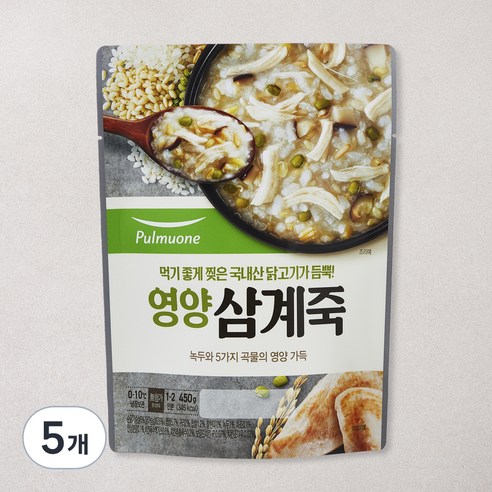 풀무원 영양 삼계죽 (냉장), 450g, 5개