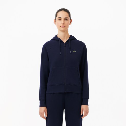 스타일과 편안함을 겸비한 라코스테 여성 에센셜 후드 집업 스웻 셔츠로 일상에 특별함을 더하세요.