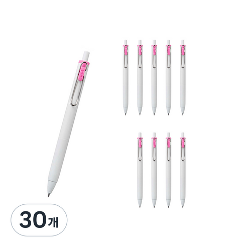 유니볼 원 중성 잉크펜 0.38mm, 베이비핑크, 30개