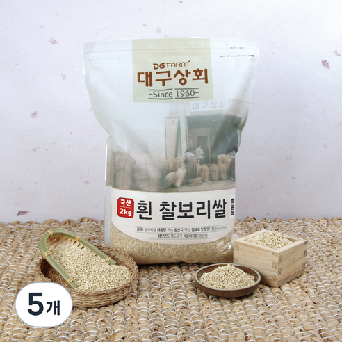대구상회 국산 찰보리쌀, 5개, 2kg