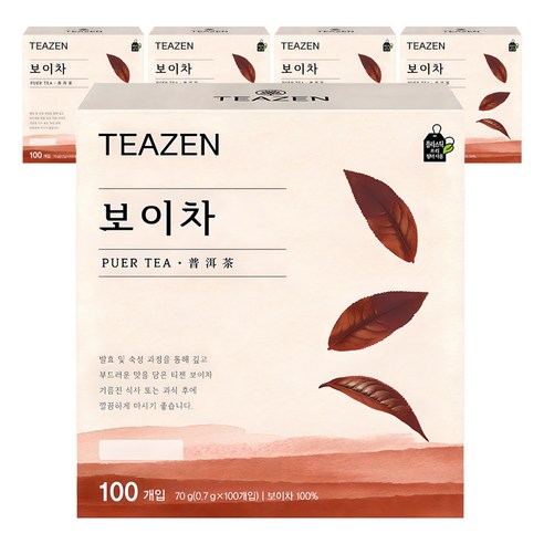 티젠 보이차 티백, 0.7g, 100개입, 5개