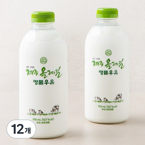 제주 올레길 명품 우유, 900ml, 12개