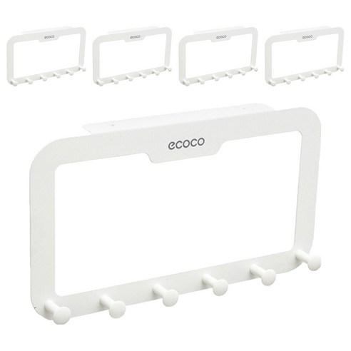 ecoco 다용도 문옷걸이, 화이트, 5개