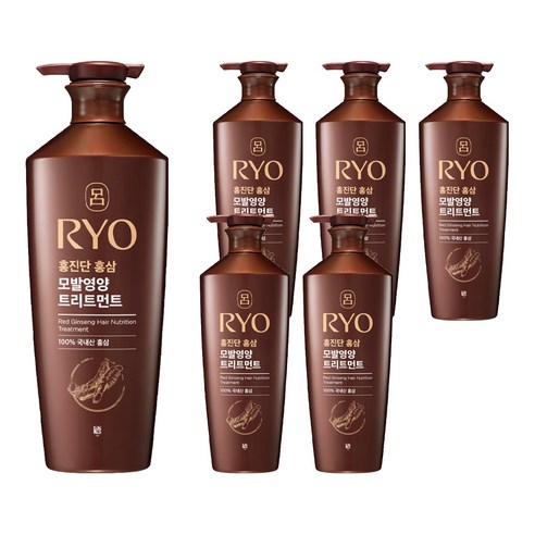 려 홍진단 홍삼 모발영양 트리트먼트 화이트플로럴향, 6개, 820ml