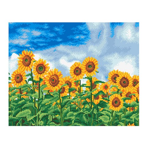 디클레어 액자 캔버스형 보석십자수 DIY 키트 40 x 50 cm, 황금물결, 1세트