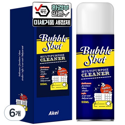 아케이 리빙 버블샷 찌든때 다목적 클리너, 515ml, 6개