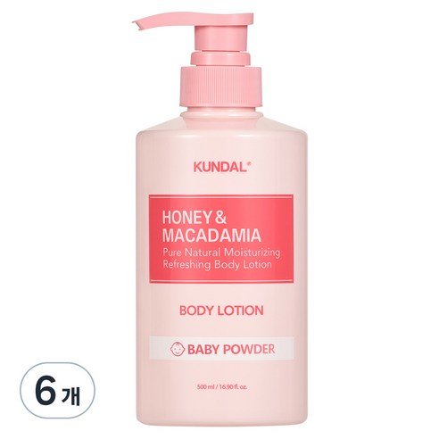 쿤달 퓨어 바디로션 베이비파우더향, 500ml, 6개