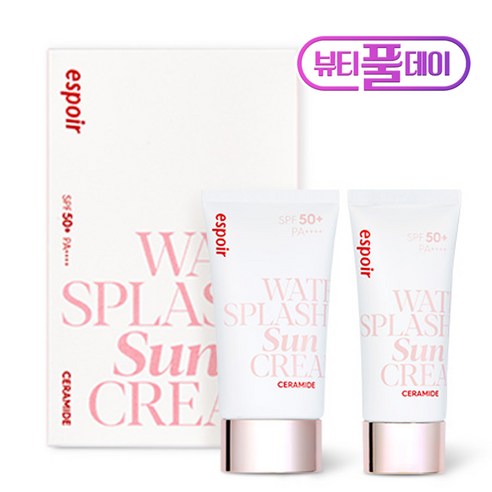 에스쁘아 워터 스플래쉬 선크림 세라마이드 60ml + 30ml 세트 SPF50+ PA++++, 1세트