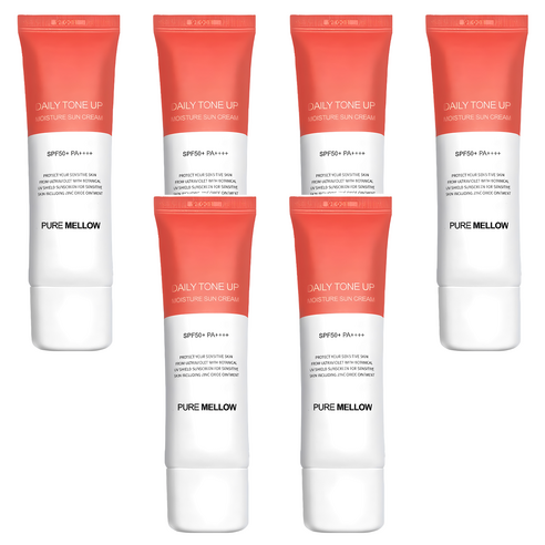 퓨어멜로우 데일리 톤업 촉촉 선크림 SPF50+ PA++++, 50ml, 6개