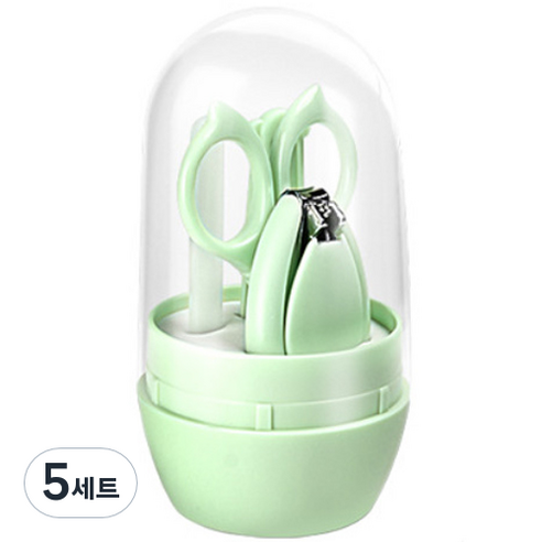 더리빙 유아용 손톱정리 4종 세트, 그린, 5세트