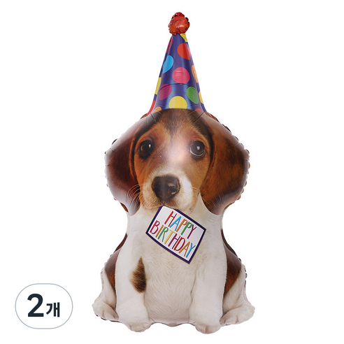 제이벌룬 은박 생일퍼피, 혼합색상, 2개