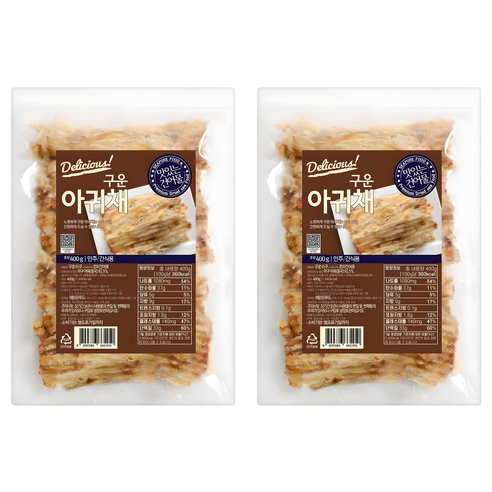 해맑은푸드 구운아귀채, 400g, 2개