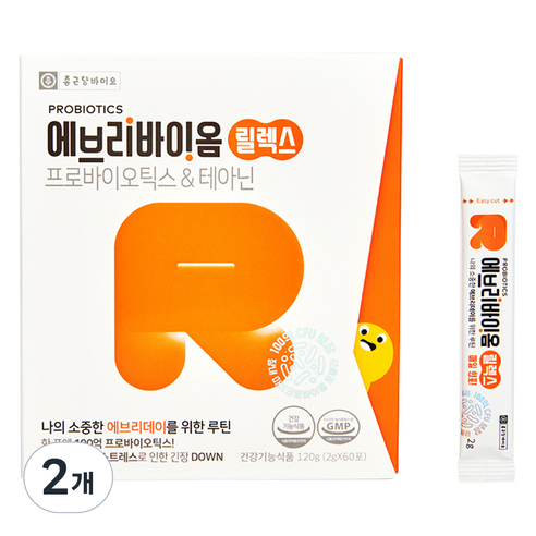 종근당 바이오 에브리바이옴 릴렉스 100억 유산균, 120g, 2개