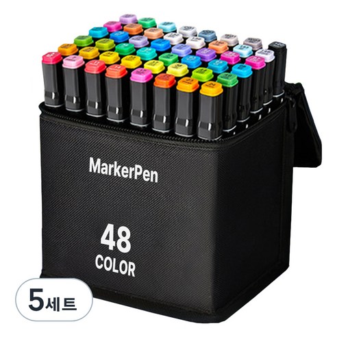 다다 디자인 드로잉 마커펜 천케이스, 5세트, 48색