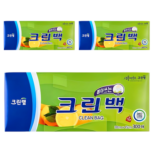 크린랲 뽑아쓰는 크린백 30cm x 45cm, 대(L), 300개입, 3개
