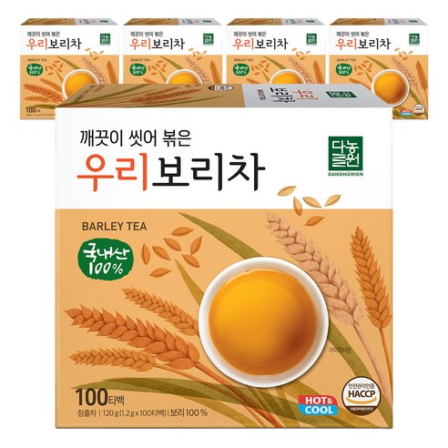 다농원 깨끗이 씻어 볶은 우리보리차, 1.2g, 100개입, 5개