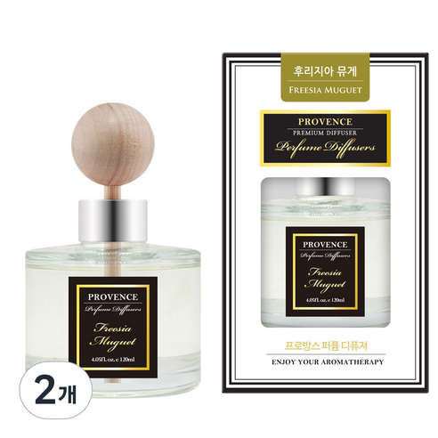 더허브샵 프로방스 퍼퓸 디퓨져 120ml, 후리지아&뮤게, 2개