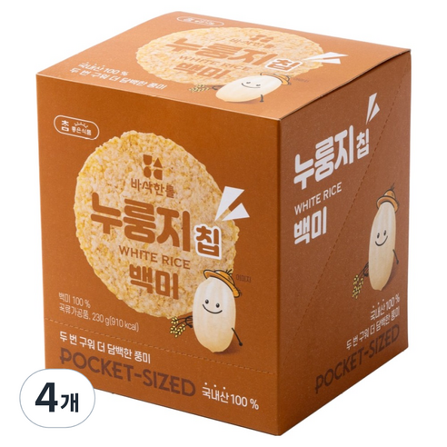 참좋은식품 바삭한톨 누룽지칩 백미 10p, 230g, 4개