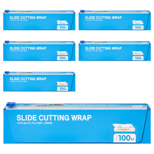 EZn이지엔 슬라이드 커팅 위생랩 컴팩트형, 100m, 6개