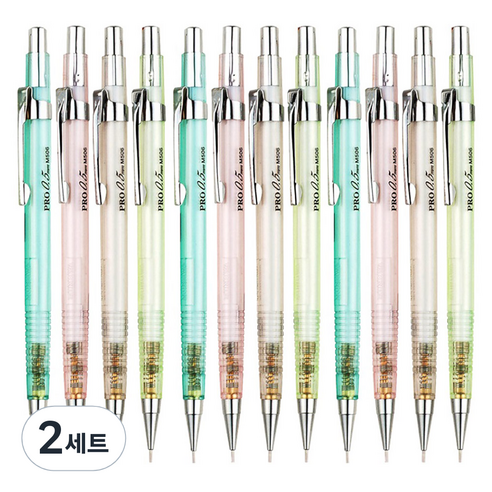 문화연필 투명 제도 샤프 색상혼합, 0.5mm, 24개